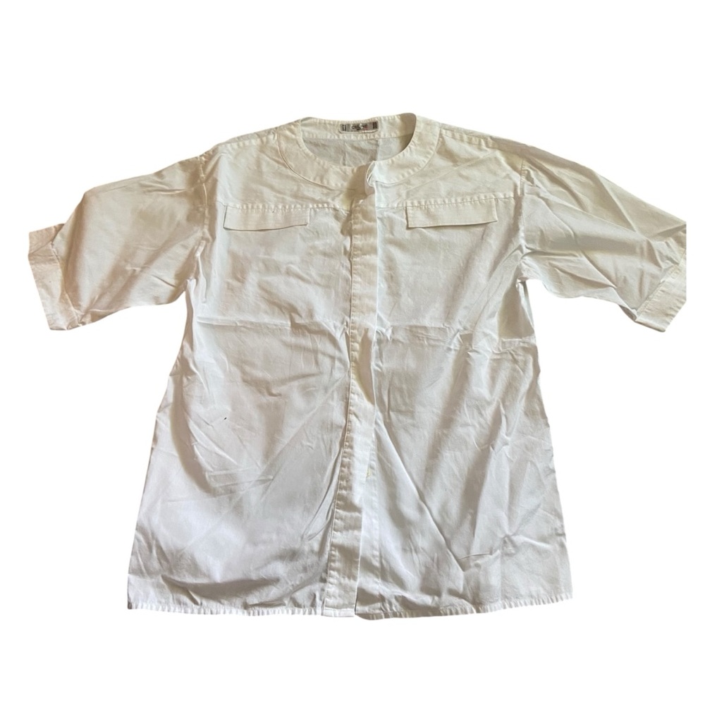 Celine Paris Avant Garde Cotton Poplin Shirt Button Front Sz M